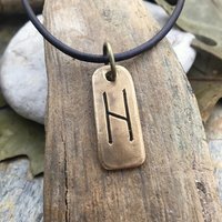 Hagalaz Rune Charm, Bronze Rune Pendant, Viking Rune Jewelry, Nordic Norse, Hand Carved, Leather & Vegan Cords, Elder Futhark, Handmade Art