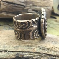Vegvisir Ring, Viking Shield Ring, Spiral Band Ring, Men's Jewelry, Norse Nordic, Rune Jewelry, Ring for Men, Viking Compass, Icelandic, Art