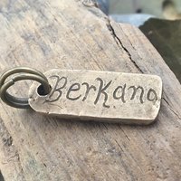 Berkano Rune, Bronze Rune Charm, Hand Carved, Viking Pendant for Men, Unisex, Elder Futhark, Ancient Pagan, Leather & Vegan Necklace Cords