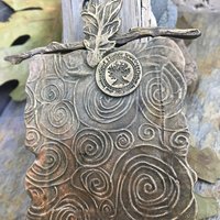 Celtic Tree of Life, Bronze Tree Necklace, Hand Carved Art Jewelry, Large Statement Pendant, Irish Celtic Spirals, Soul Harbor Jewelry