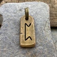 Perthro Rune, Nordic Runes, Bronze Rune Pendant, Viking Runes, Rune Charms, Rune Jewelry, Nordic Jewelry, Elder Futhark, Viking Jewelry