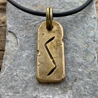 Sowilo Rune, Bronze Rune Pendant, Viking Jewelry, Viking Runes, Men's Rune Jewelry, Rune Jewelry, Nordic Jewelry, Elder Futhark, Sowilo Rune