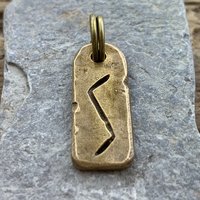 Sowilo Rune, Bronze Rune Pendant, Viking Jewelry, Viking Runes, Men's Rune Jewelry, Rune Jewelry, Nordic Jewelry, Elder Futhark, Sowilo Rune