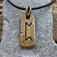Perthro Rune, Nordic Runes, Bronze Rune Pendant, Viking Runes, Rune Charms, Rune Jewelry, Nordic Jewelry, Elder Futhark, Viking Jewelry