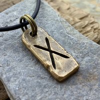 Gebo Rune, Bronze Rune Pendant, Viking Jewelry, Viking Runes, Men's Rune Jewelry, Rune Jewelry, Nordic Jewelry, Elder Futhark, Nordic Gebo
