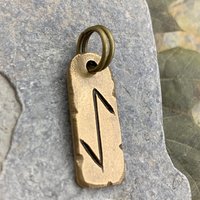 Eihwaz Rune, Bronze Charm Pendant, Men's Viking Jewelry, Handmade Hand-carved, Unisex Charms, Ancient Pagan, Norse Nordic Gifts, Cords Chain