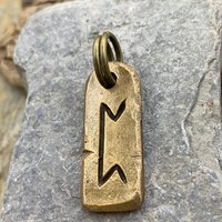 Perthro Rune, Nordic Runes, Bronze Rune Pendant, Viking Runes, Rune Charms, Rune Jewelry, Nordic Jewelry, Elder Futhark, Viking Jewelry