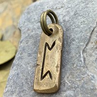 Perthro Rune, Nordic Runes, Bronze Rune Pendant, Viking Runes, Rune Charms, Rune Jewelry, Nordic Jewelry, Elder Futhark, Viking Jewelry
