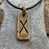 Gebo Rune, Bronze Rune Pendant, Viking Jewelry, Viking Runes, Men's Rune Jewelry, Rune Jewelry, Nordic Jewelry, Elder Futhark, Nordic Gebo