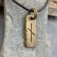 Nauthiz Rune, Bronze Charm, Men's Rune Jewelry, Nauthiz Nordic Rune, Elder Futhark, Viking Jewelry, Hand Carved, Soul Harbor Jewelry