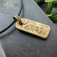Kenaz Rune Charm, Kennaz Bronze Pendant, Men's Viking Jewelry, Norse Gifts, Elder Futhark, Handmade Art, Hand Carved, Soul Harbor Jewelry