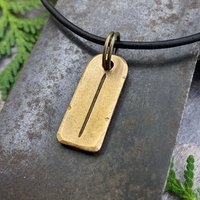 Isa Rune Charm, Bronze Rune Pendant, Viking Jewelry, Hand Carved, Elder Futhark, Germanic Runes, Leather & Vegan Cords, Norse Nordic Odin