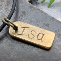 Isa Rune Charm, Bronze Rune Pendant, Viking Jewelry, Hand Carved, Elder Futhark, Germanic Runes, Leather & Vegan Cords, Norse Nordic Odin