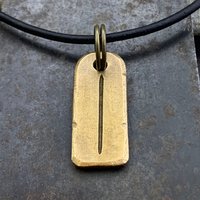 Isa Rune Charm, Bronze Rune Pendant, Viking Jewelry, Hand Carved, Elder Futhark, Germanic Runes, Leather & Vegan Cords, Norse Nordic Odin