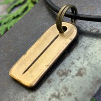 Isa Rune Charm, Bronze Rune Pendant, Viking Jewelry, Hand Carved, Elder Futhark, Germanic Runes, Leather & Vegan Cords, Norse Nordic Odin