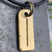 Isa Rune Charm, Bronze Rune Pendant, Viking Jewelry, Hand Carved, Elder Futhark, Germanic Runes, Leather & Vegan Cords, Norse Nordic Odin