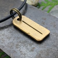 Isa Rune Charm, Bronze Rune Pendant, Viking Jewelry, Hand Carved, Elder Futhark, Germanic Runes, Leather & Vegan Cords, Norse Nordic Odin