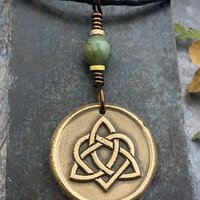 Celtic Love Knot, Bronze Trinity Charm, Connemara Marble, Wax Seal Charm, Irish Celtic Jewelry, St. Patrick's Day Gifts, Infinity, Eternity