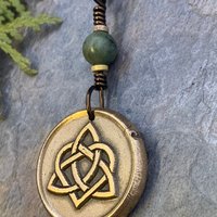 Celtic Love Knot, Bronze Trinity Charm, Connemara Marble, Wax Seal Charm, Irish Celtic Jewelry, St. Patrick's Day Gifts, Infinity, Eternity