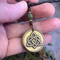 Celtic Love Knot, Bronze Trinity Charm, Connemara Marble, Wax Seal Charm, Irish Celtic Jewelry, St. Patrick's Day Gifts, Infinity, Eternity