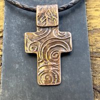 Tree Cross Pendant, Copper Cross, Tree Branch Cross, Men's Jewelry, Irish Celtic Trees, Hand-Carved, Spiritual Gifts, Tree of Life, Earthy