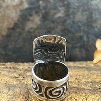 Silver Tree Ring, Sterling Silver 960, Tree of Life, Irish Celtic Spirals, Shied Ring, Statement Jewelry, Druid Pagan, Earthy Rustic Jewelry