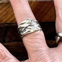 Silver Braid Ring, Sterling Silver 960, Wrap Ring, Braided Texture Ring, Wide Band Rings, Hand Crafted Art Jewelry, One of Kind Jewelry