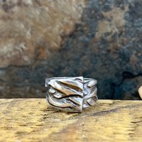 Silver Braid Ring, Sterling Silver 960, Wrap Ring, Braided Texture Ring, Wide Band Rings, Hand Crafted Art Jewelry, One of Kind Jewelry