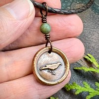 Raven Copper Wax Seal Charm, Irish Celtic Jewelry, Connemara Marble, Pagan Wicca Gifts, Celtic Goddess, Rhiannon Morrigan, Handmade Jewelry
