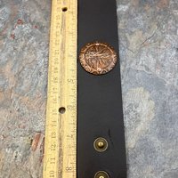 Tree of Life, Copper & Leather Cuff Bracelet, Unisex Jewelry, Hand Carved, Brown Leather Adjustable Cuff, Size 6.75-8, Earthy Rustic Jewelry
