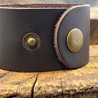 Pine Tree Evergreen, Copper & Leather Cuff Bracelet, Tree of Life, Hand Carved, Brown Leather Adjustable Cuff, Size 6.75-8, Earthy Rustic