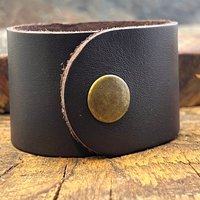 Pine Tree Evergreen, Copper & Leather Cuff Bracelet, Tree of Life, Hand Carved, Brown Leather Adjustable Cuff, Size 6.75-8, Earthy Rustic