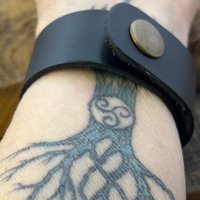 Tree of Life, Copper & Leather Cuff Bracelet, Unisex Jewelry, Hand Carved, Black Leather Adjustable Cuff, Size 6.75-8, Earthy Rustic Jewelry