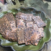 Ivy Ogham Charm, Copper Pendant, Connemara Marble, Celtic Tree Astrology, Hand Carved Art, Leather & Vegan Cords, September 30 – October 27