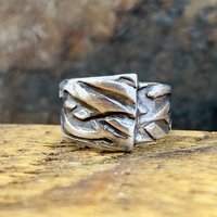 Silver Braid Ring, Sterling Silver 960, Wrap Ring, Braided Texture Ring, Wide Band Rings, Hand Crafted Art Jewelry, One of Kind Jewelry