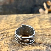 Silver Braid Ring, Sterling Silver 960, Wrap Ring, Braided Texture Ring, Wide Band Rings, Hand Crafted Art Jewelry, One of Kind Jewelry