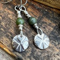 Shamrock Earrings, Connemara Marble, Irish Shamrock, Irish Celtic Jewelry, Clover Earrings, Sterling Silver, Silver and Green, Anniversary