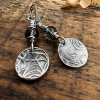 Sterling Silver Owl Earrings, Niobium Ear Wires, Hypoallergenic, Czech Glass Beads, Bird Jewelry, Night Flyers, Mystical Magical, Wise Owl