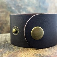 Celtic Knots, Bronze & Leather Cuff Bracelet, Irish Celtic, Unisex Jewelry, Black Leather Adjustable Cuff, Size 6.75-8, Earthy Rustic