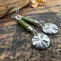 Shamrock Earrings, Connemara Marble, Irish Shamrock, Irish Celtic Jewelry, Clover Earrings, Sterling Silver, Silver and Green, Anniversary