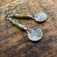 Shamrock Earrings, Connemara Marble, Irish Shamrock, Irish Celtic Jewelry, Clover Earrings, Sterling Silver, Silver and Green, Anniversary