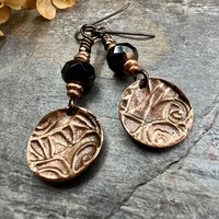 Copper Owl Earrings, Irish Celtic Jewelry, Pagan Jewelry, Copper Owl Jewelry, Witch Earrings, 7th Anniversary, Bird Lover Gifts, Earthy Gift