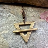 Earth Element, Bronze Elemental Signs, Pagan Gift, Astrological Signs, Taurus, Virgo, Capricorn, Winter, Elemental Symbols, Anniversary Gift