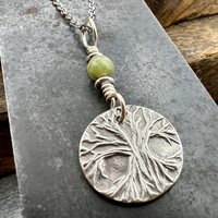 Tree of Life, Sterling Silver Charm, Connemara Marble, Silver Tree Necklace, Leather & Vegan Cords, Stainless Steel Chain, Earthy Nature