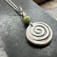 Trinity Knot, Triquetra, Sterling Silver, Wax Seal Charm, Connemara Marble, Irish Celtic Jewelry, Leather & Vegan Cords, Triple Goddess
