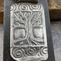 Tree of Life Pendant, Sterling Silver Tree Necklace, Irish Celtic Jewelry, Pagan Celtic Witch, Druid Sacred Trees, Celtic Spirals, Handmade