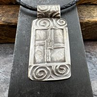 St. Brigid’s Cross, Sterling Silver Cross Necklace, Irish Celtic Jewelry, Pagan Celtic Witch, Celtic Spirals, Handmade Art Jewelry