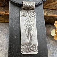 Oak Leaf Pendant, Sterling Silver, Sacred Celtic Trees, Irish Celtic Spirals, Druid Dryad, Pagan Earth, Crann Bethadh, Celtic Tree of Life