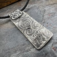Oak Leaf Pendant, Sterling Silver, Sacred Celtic Trees, Irish Celtic Spirals, Druid Dryad, Pagan Earth, Crann Bethadh, Celtic Tree of Life