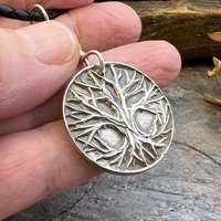 Celtic Tree of Life Pendant, Sterling Silver, Connemara Marble, Sacred Celtic Trees, Irish Celtic Spirals, Druid Dryad, Crann Bethadh, Witch